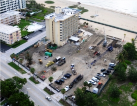 fire sprinkler heads, fire pump at Marriott Ocean Point, Pompano Beach